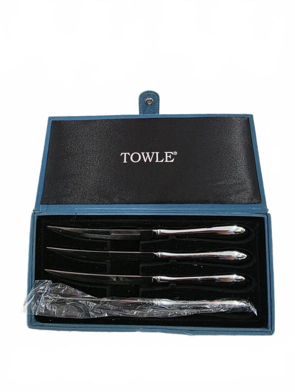 Towle Silversmiths Set Of 4 Boston Antique Stainless Steel Steak Knives 9 *note*